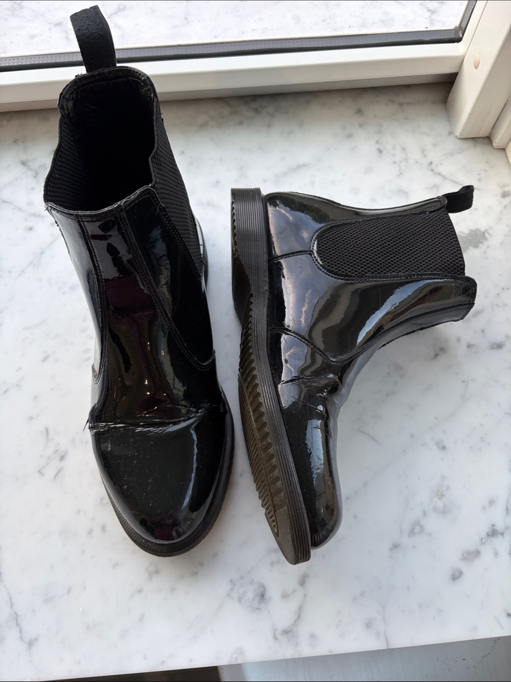 Dr. Martens Black Patent Chelsea Boots